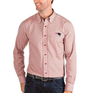 Men's New England Patriots Long Sleeve Woven Button-Down Shirt